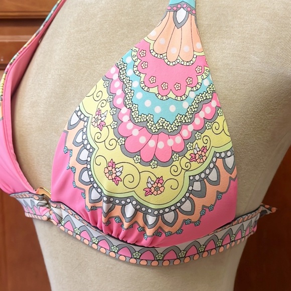 Victoria’s Secret Bikini Top Swimsuit Swim Halter Neon L Large - Picture 2 of 7